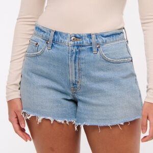 Abercrombie & Fitch Curve Love High Rise‎ 90s Cutoff Short 25 0 Light Denim NWT